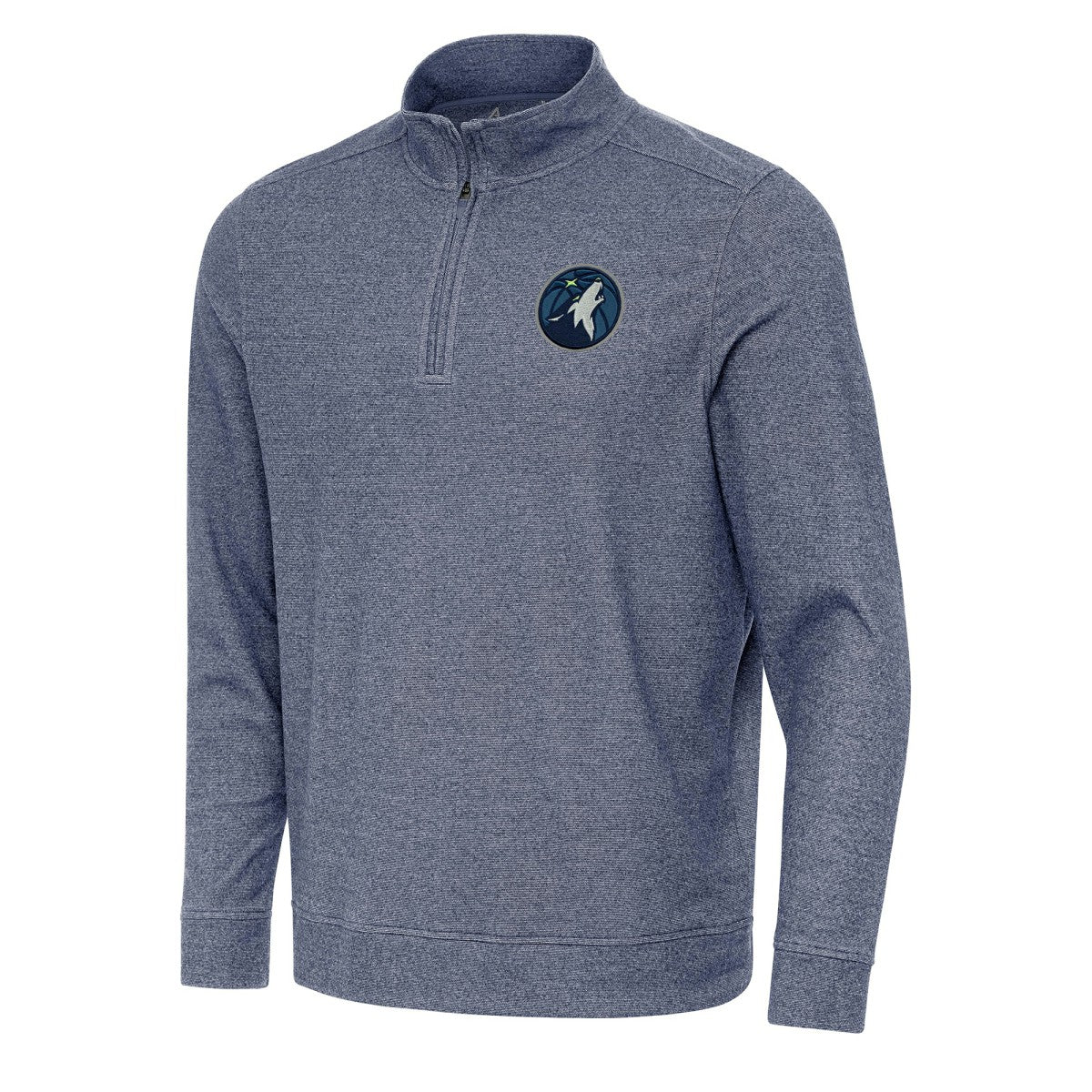 Minnesota Timberwolves Antigua Subtle Quarter-Zip Sweatshirt Heather Navy - NBA