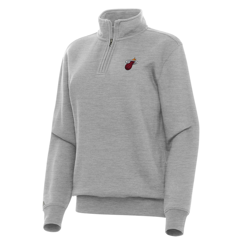 Miami Heat Antigua Women's Victory Quarter-Zip Sweatshirt Heather Gray - NBA