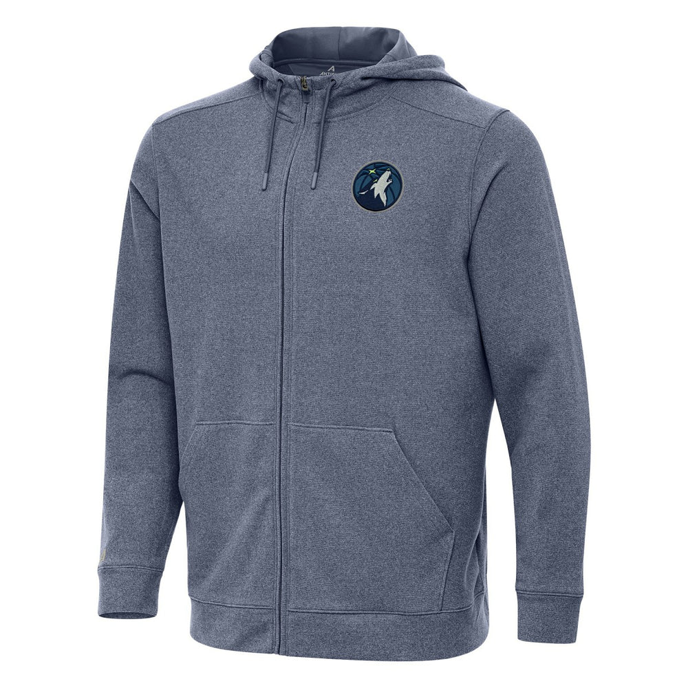 Minnesota Timberwolves Antigua Effortless Full-Zip Hoodie Jacket Heather Navy - NBA