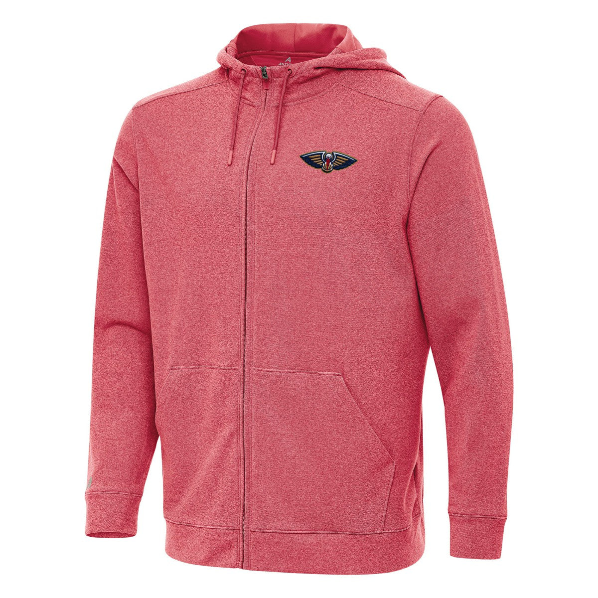 New Orleans Pelicans Antigua Effortless Full-Zip Hoodie Jacket Heather Red - NBA