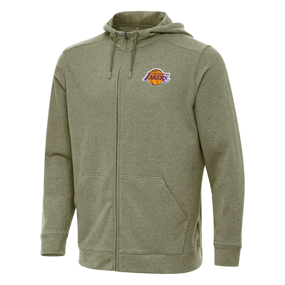 Los Angeles Lakers Antigua Effortless Full-Zip Hoodie Jacket Olive - NBA