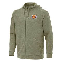 Los Angeles Lakers Antigua Effortless Full-Zip Hoodie Jacket Olive - NBA