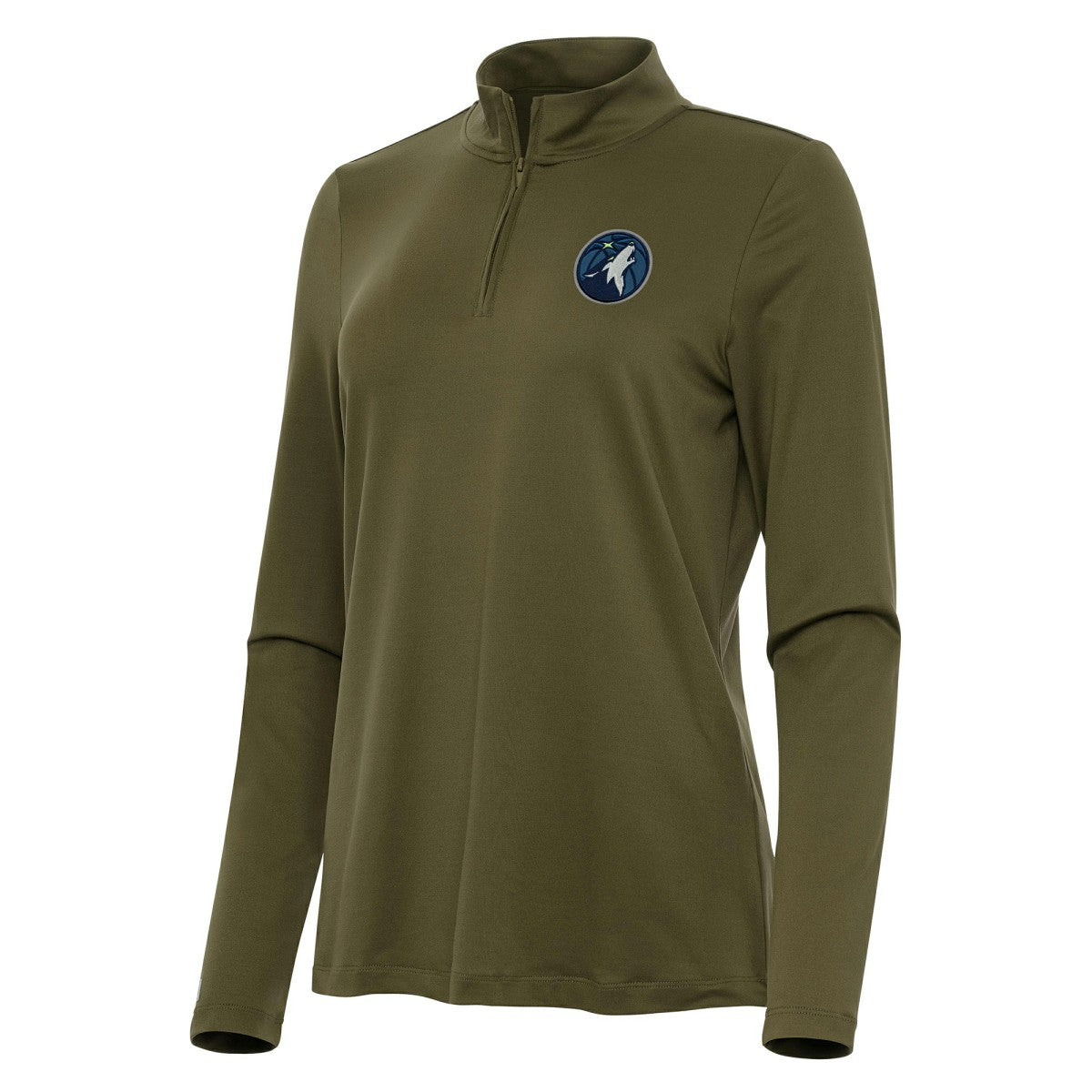 Minnesota Timberwolves Antigua Women's Reprocess Quarter-Zip Top Olive - NBA