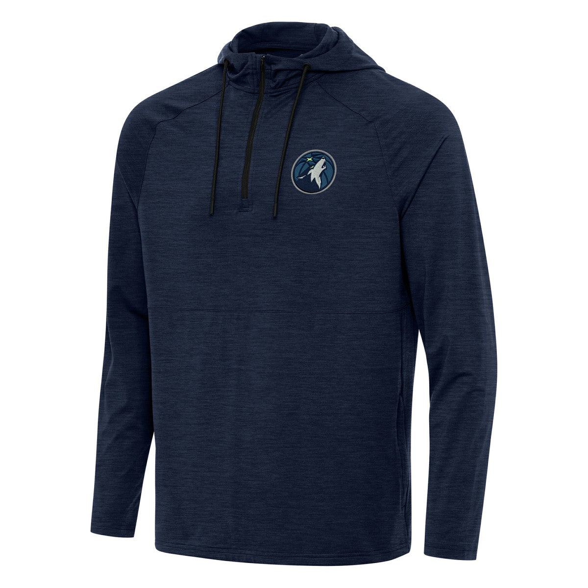 Minnesota Timberwolves Antigua Spikes Raglan Quarter-Zip Hoodie Heather Navy - NBA