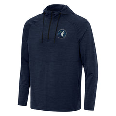 Minnesota Timberwolves Antigua Spikes Raglan Quarter-Zip Hoodie Heather Navy - NBA