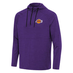 Los Angeles Lakers Antigua Spikes Raglan Quarter-Zip Hoodie Heather Purple - NBA