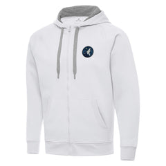 Minnesota Timberwolves Antigua Big & Tall Victory Full-Zip Hoodie Jacket White - NBA