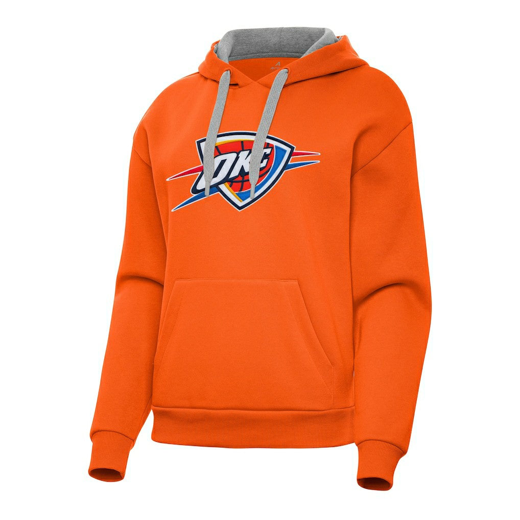 Oklahoma City Thunder Antigua Women's Victory Pullover Hoodie Orange - NBA