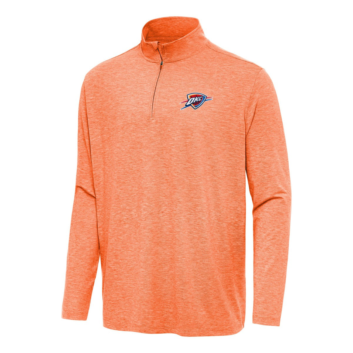 Oklahoma City Thunder Antigua Hunk Quarter-Zip Top Heather Orange - NBA