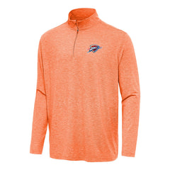 Oklahoma City Thunder Antigua Hunk Quarter-Zip Top Heather Orange - NBA