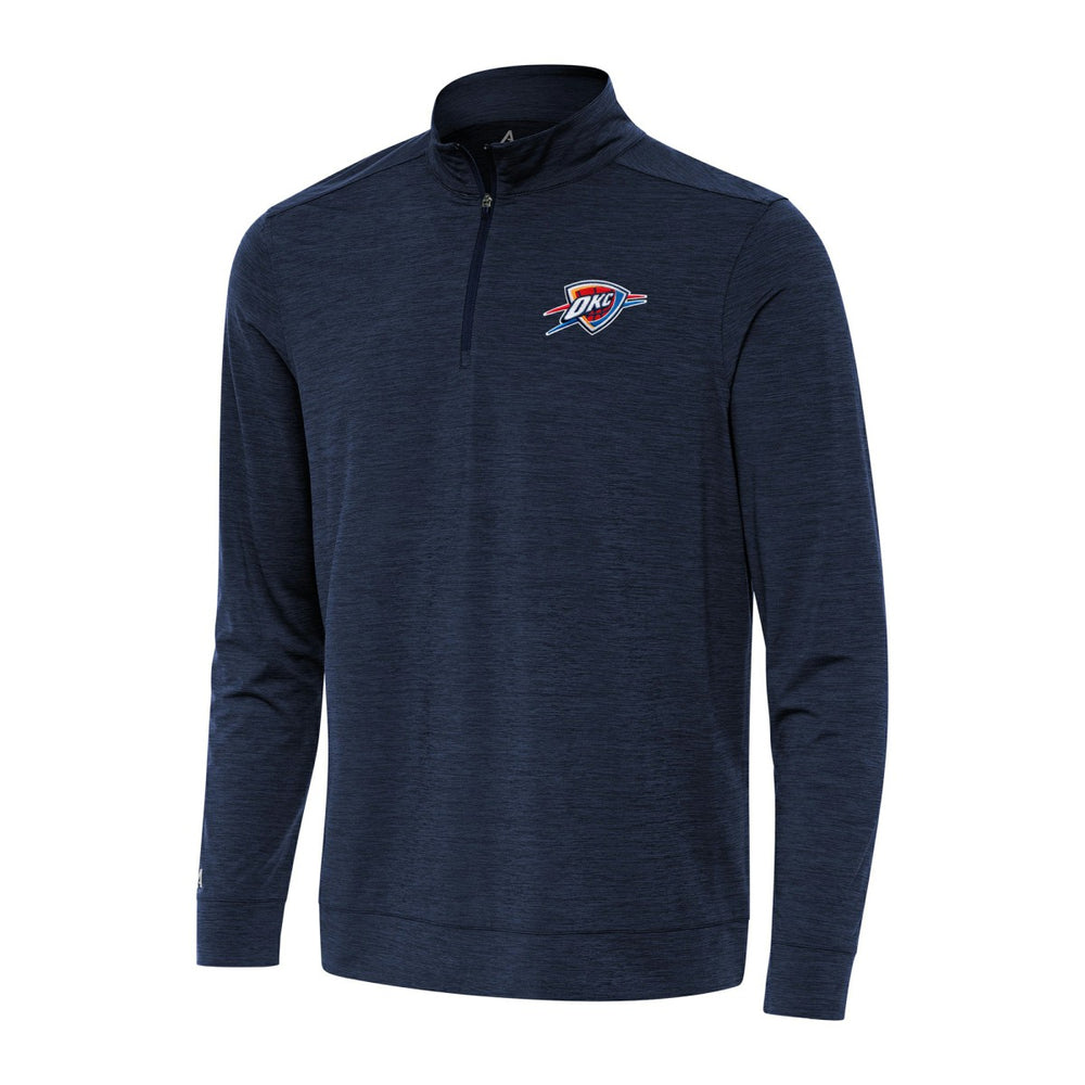 Oklahoma City Thunder Antigua Bright Quarter-Zip Top Heather Navy - NBA