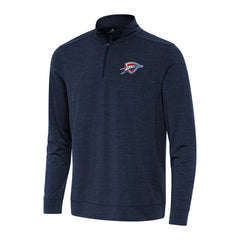 Oklahoma City Thunder Antigua Bright Quarter-Zip Top Heather Navy - NBA