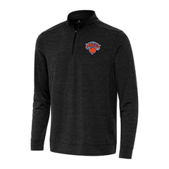 New York Knicks Antigua Bright Quarter-Zip Top Heather Black - NBA