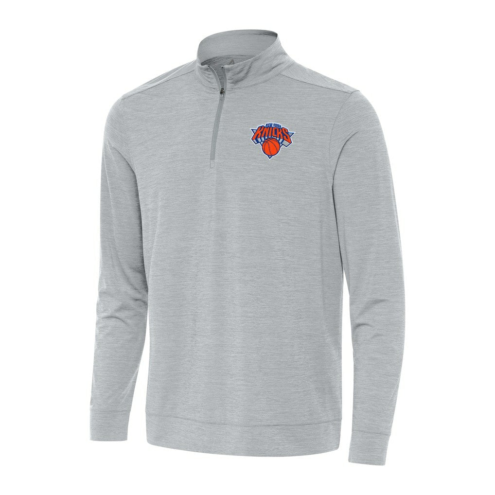 New York Knicks Antigua Bright Quarter-Zip Top Heather Gray - NBA
