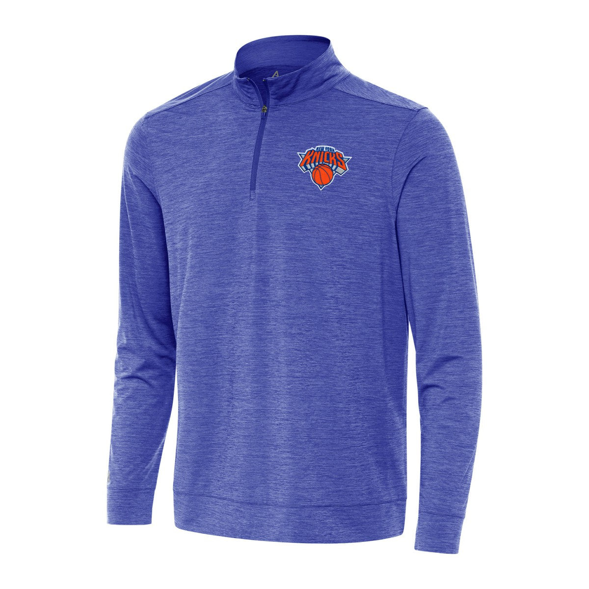New York Knicks Antigua Bright Quarter-Zip Top Heather Royal - NBA