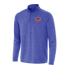 New York Knicks Antigua Bright Quarter-Zip Top Heather Royal - NBA