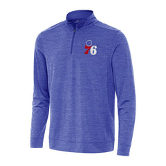Philadelphia 76ers Antigua Bright Quarter-Zip Top Heather Royal - NBA