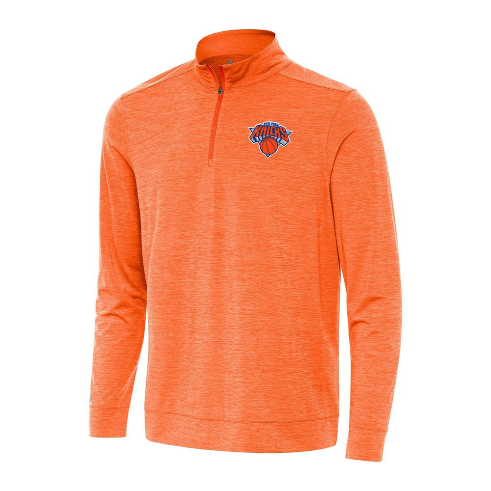 New York Knicks Antigua Bright Quarter-Zip Top Heather Orange - NBA