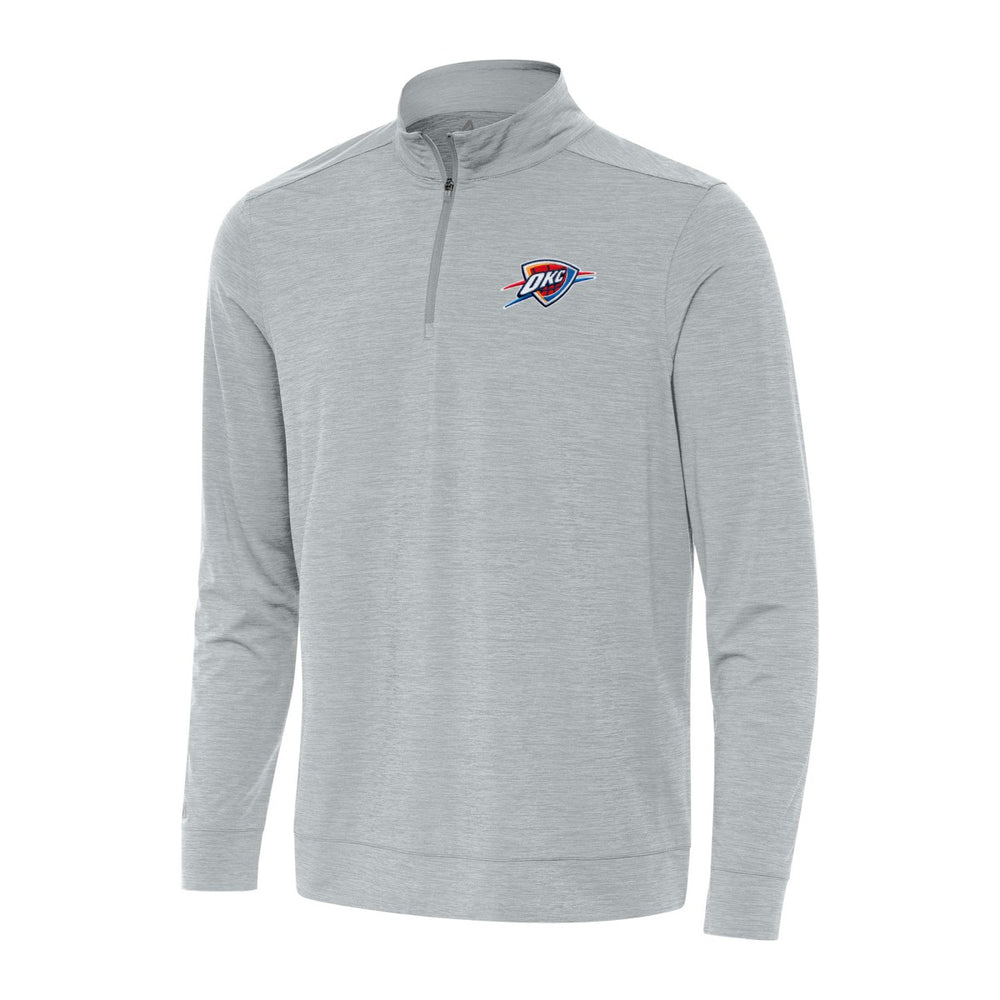 Oklahoma City Thunder Antigua Bright Quarter-Zip Top Heather Gray - NBA