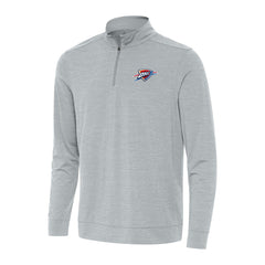 Oklahoma City Thunder Antigua Bright Quarter-Zip Top Heather Gray - NBA