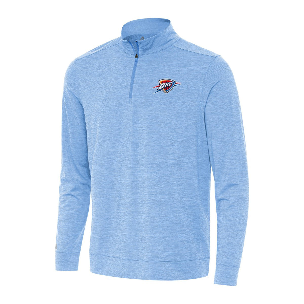 Oklahoma City Thunder Antigua Bright Quarter-Zip Top Heather Powder Blue - NBA