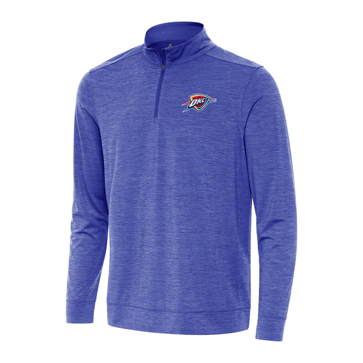 Oklahoma City Thunder Antigua Bright Quarter-Zip Top Heather Royal - NBA