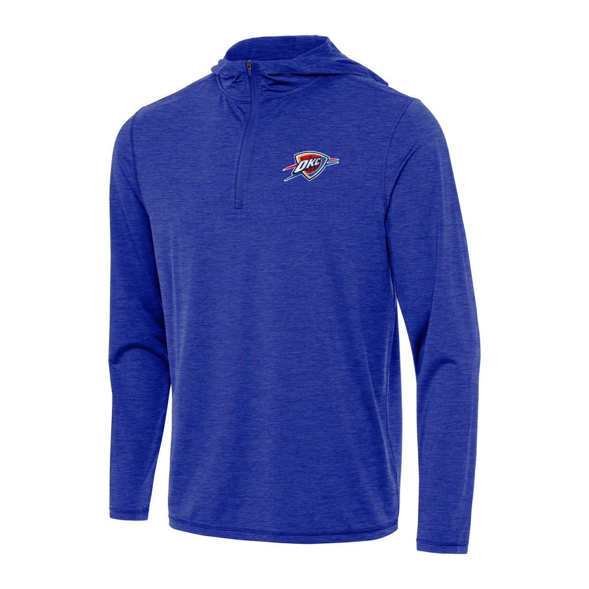 Oklahoma City Thunder Antigua Tidy Quarter-Zip Hoodie Heather Royal - NBA