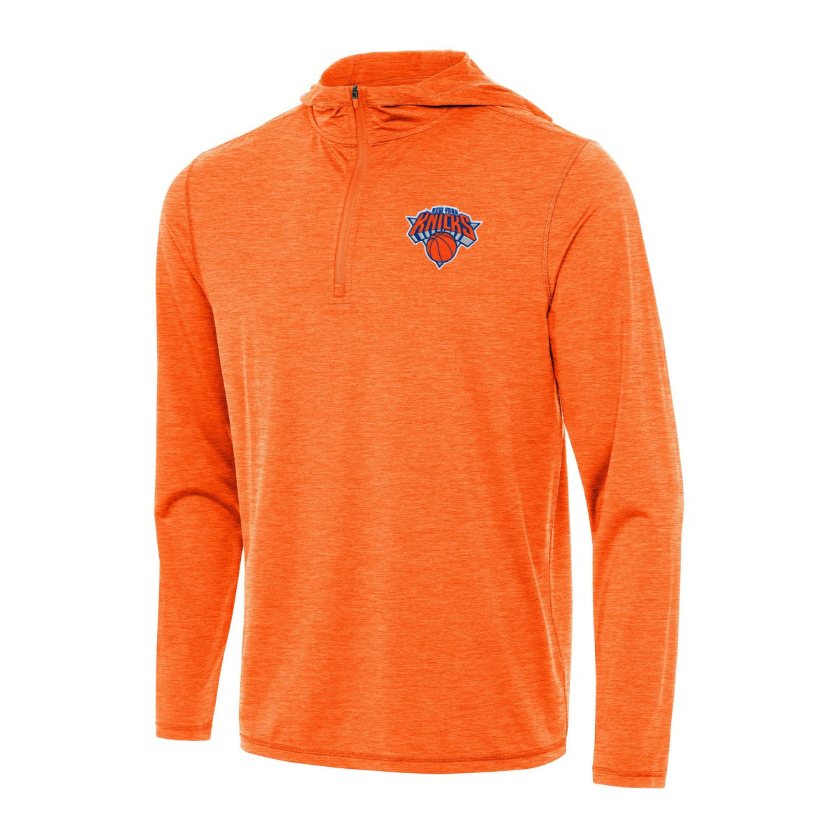 New York Knicks Antigua Tidy Quarter-Zip Hoodie Heather Orange - NBA