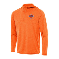New York Knicks Antigua Tidy Quarter-Zip Hoodie Heather Orange - NBA