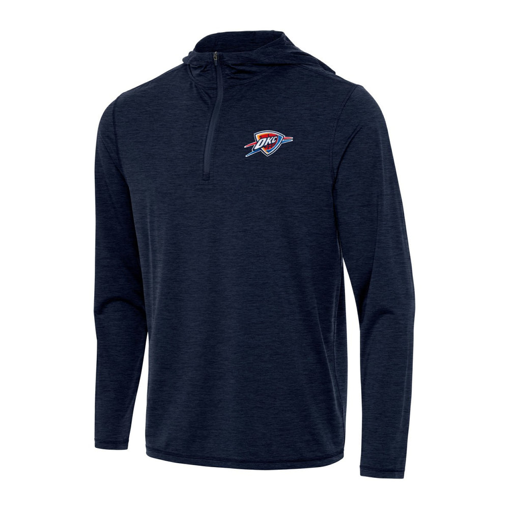 Oklahoma City Thunder Antigua Tidy Quarter-Zip Hoodie Heather Navy - NBA