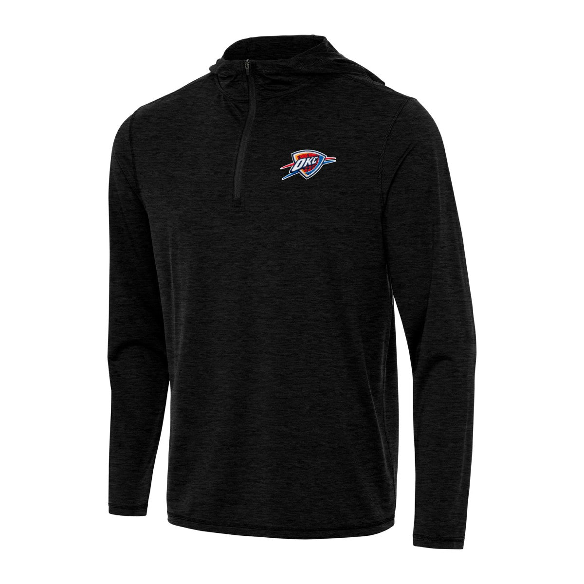 Oklahoma City Thunder Antigua Tidy Quarter-Zip Hoodie Heather Black - NBA