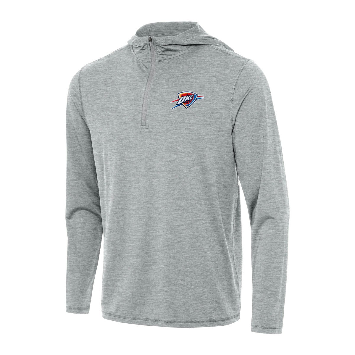 Oklahoma City Thunder Antigua Tidy Quarter-Zip Hoodie Heather Gray - NBA