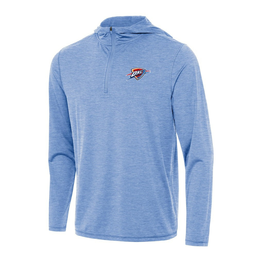Oklahoma City Thunder Antigua Tidy Quarter-Zip Hoodie Heather Powder Blue - NBA