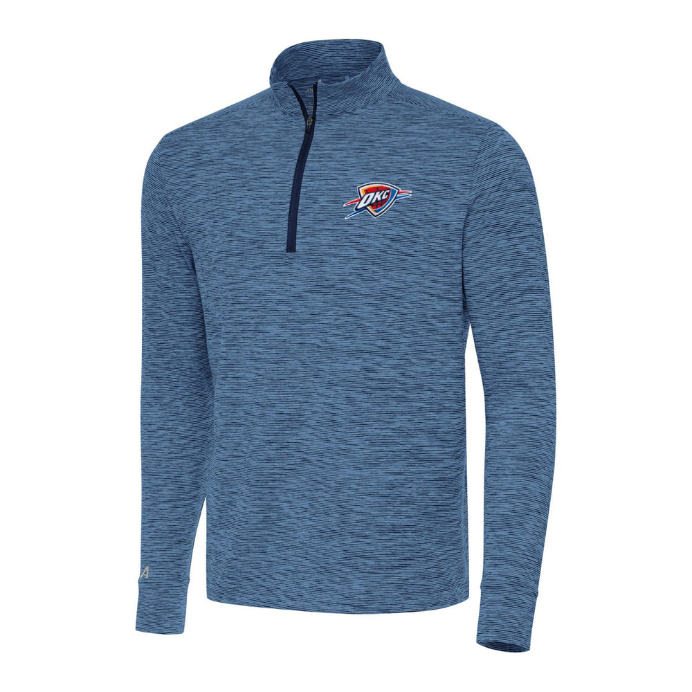 Oklahoma City Thunder Antigua Cause Quarter-Zip Top Heather Navy - NBA