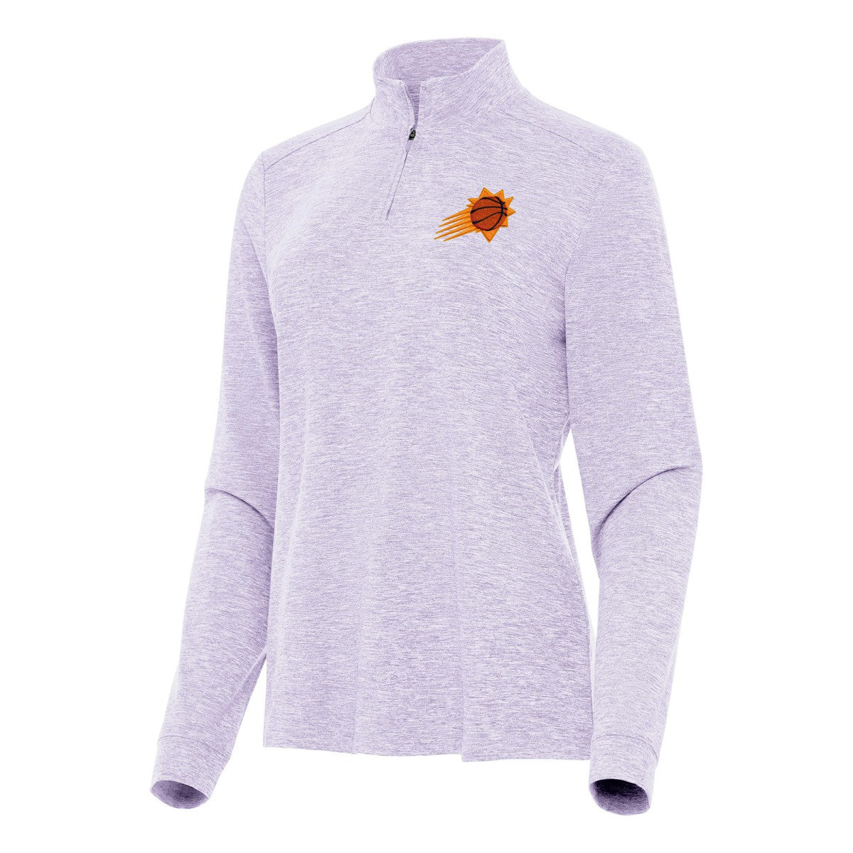 Phoenix Suns Antigua Women's Mentor Quarter-Zip Mock Long Sleeve Top Lavender - NBA