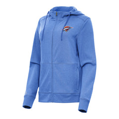 Oklahoma City Thunder Antigua Women's Seeker Full-Zip Hoodie Jacket Heather Blue - NBA