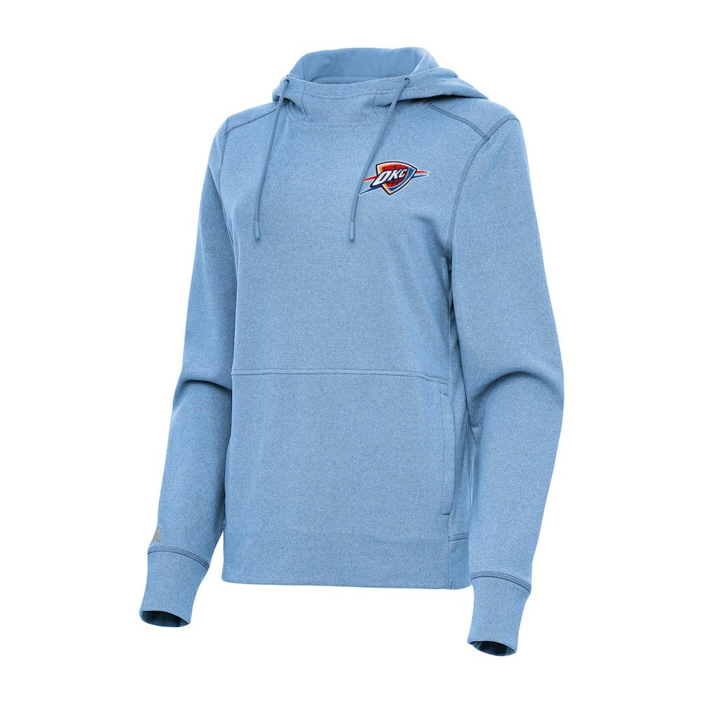 Oklahoma City Thunder Antigua Women's Justice Pullover Hoodie Heather Powder Blue - NBA