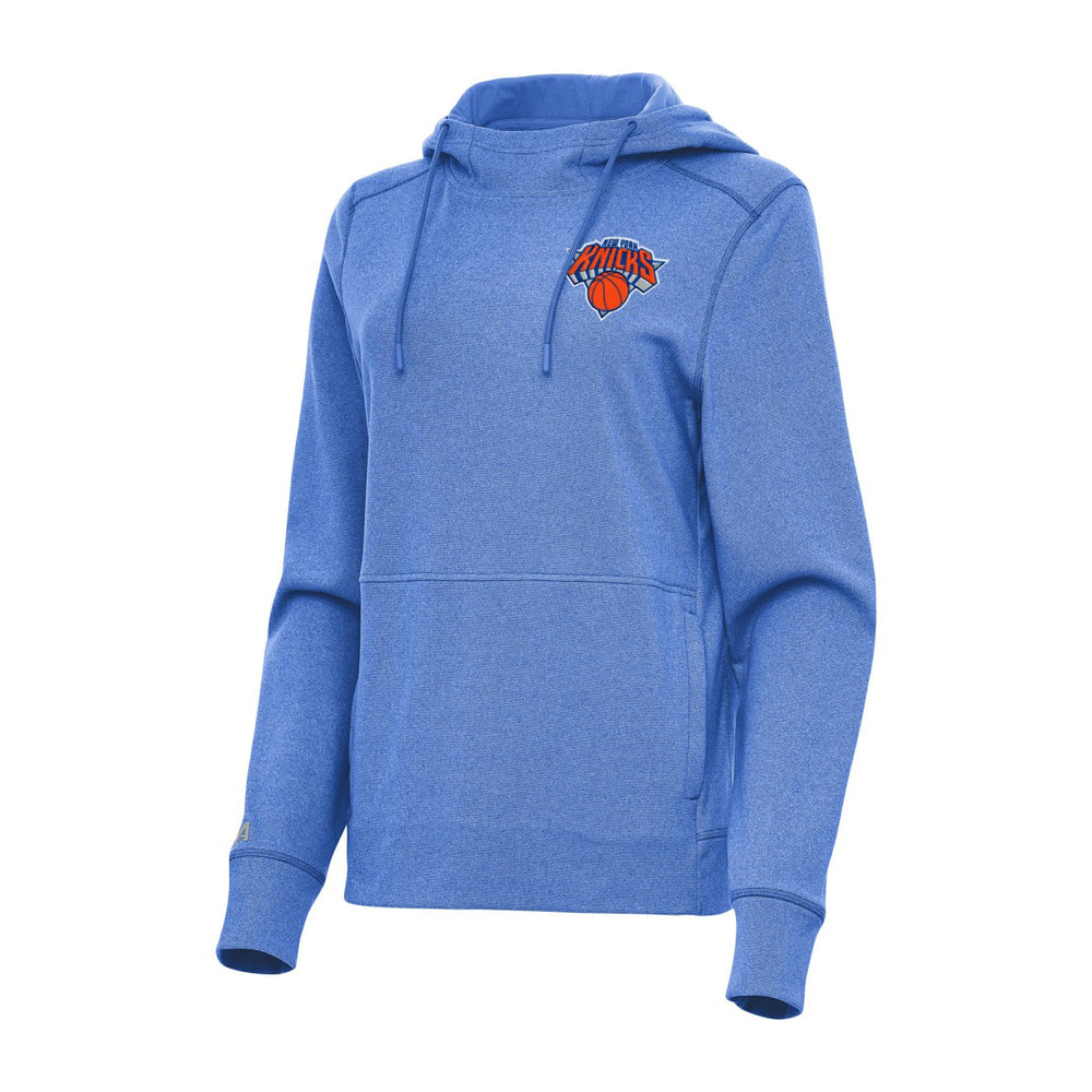 New York Knicks Antigua Women's Justice Pullover Hoodie Heather Blue - NBA