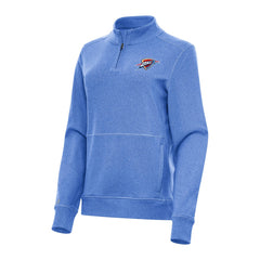 Oklahoma City Thunder Antigua Women's Crush Quarter-Zip Fleece Sweatshirt Heather Royal - NBA