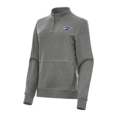Oklahoma City Thunder Antigua Women's Crush Quarter-Zip Fleece Sweatshirt Heather Black - NBA