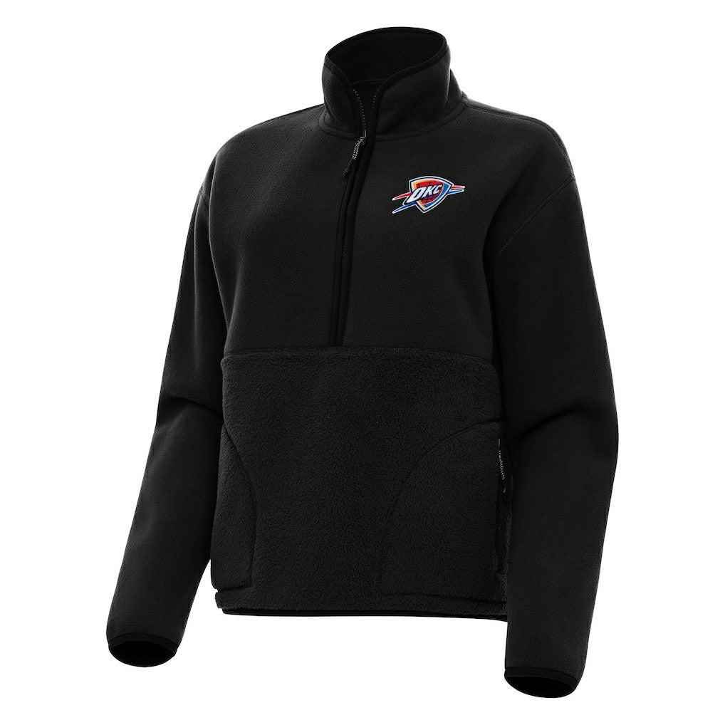 Oklahoma City Thunder Antigua Women's Figure Half-Zip Pullover Sweatshirt Black - NBA