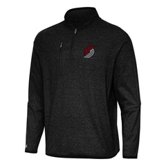Portland Trail Blazers Antigua Certain Quarter-Zip Tri-Blend Sweatshirt Heather Black - NBA