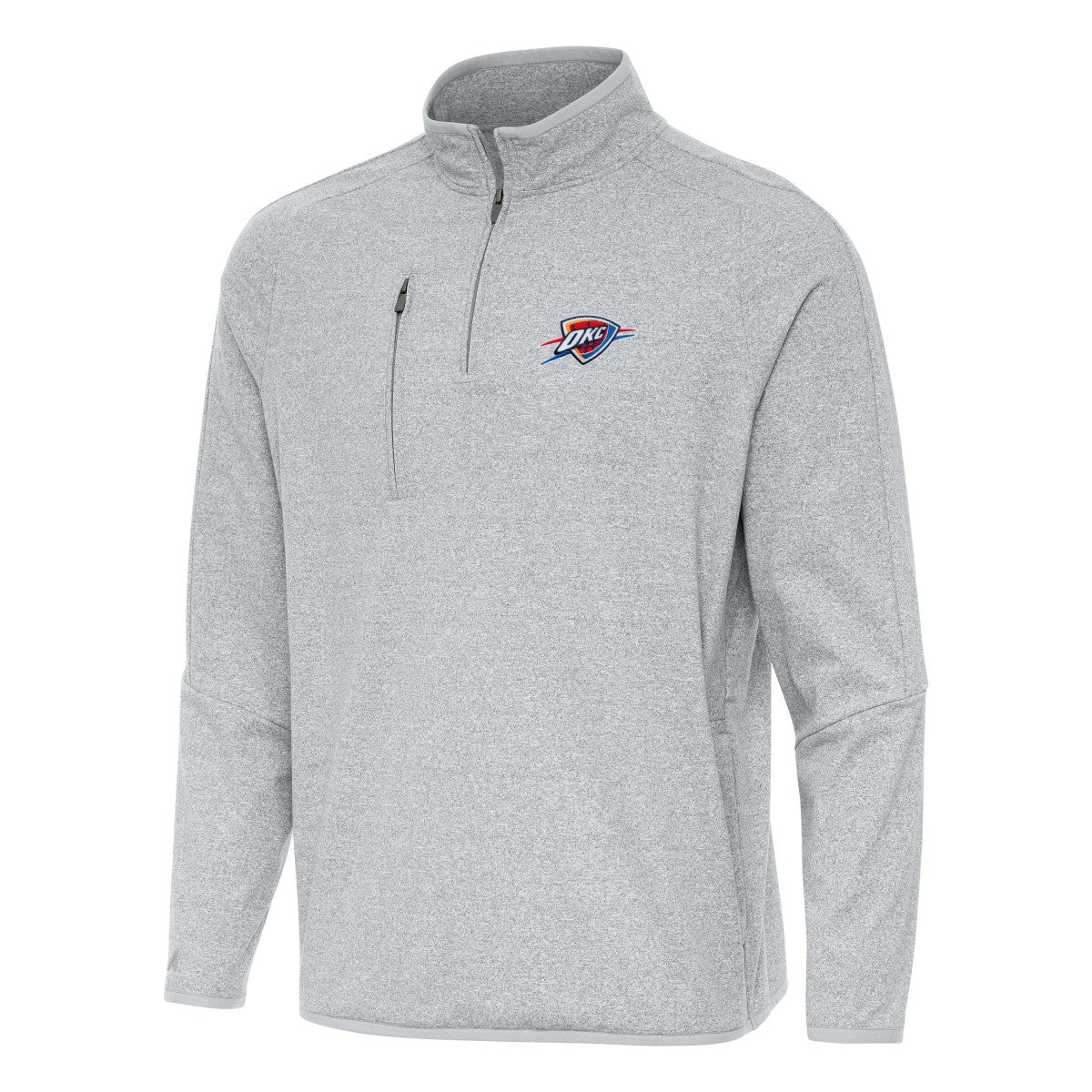 Oklahoma City Thunder Antigua Certain Quarter-Zip Tri-Blend Sweatshirt Heather Gray - NBA