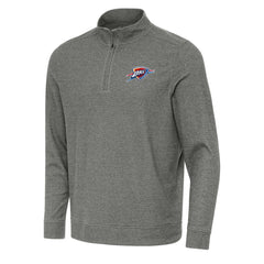 Oklahoma City Thunder Antigua Subtle Quarter-Zip Sweatshirt Heather Black - NBA