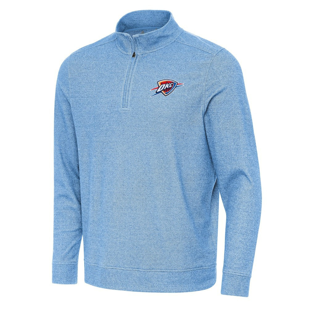 Oklahoma City Thunder Antigua Subtle Quarter-Zip Sweatshirt Heather Powder Blue - NBA