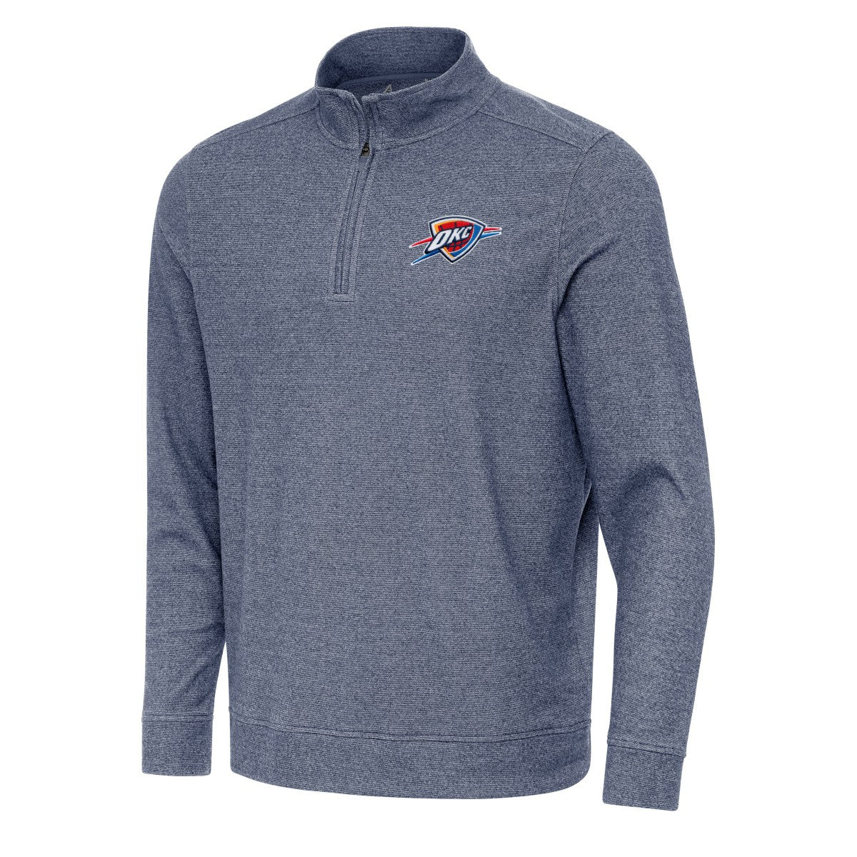Oklahoma City Thunder Antigua Subtle Quarter-Zip Sweatshirt Heather Navy - NBA