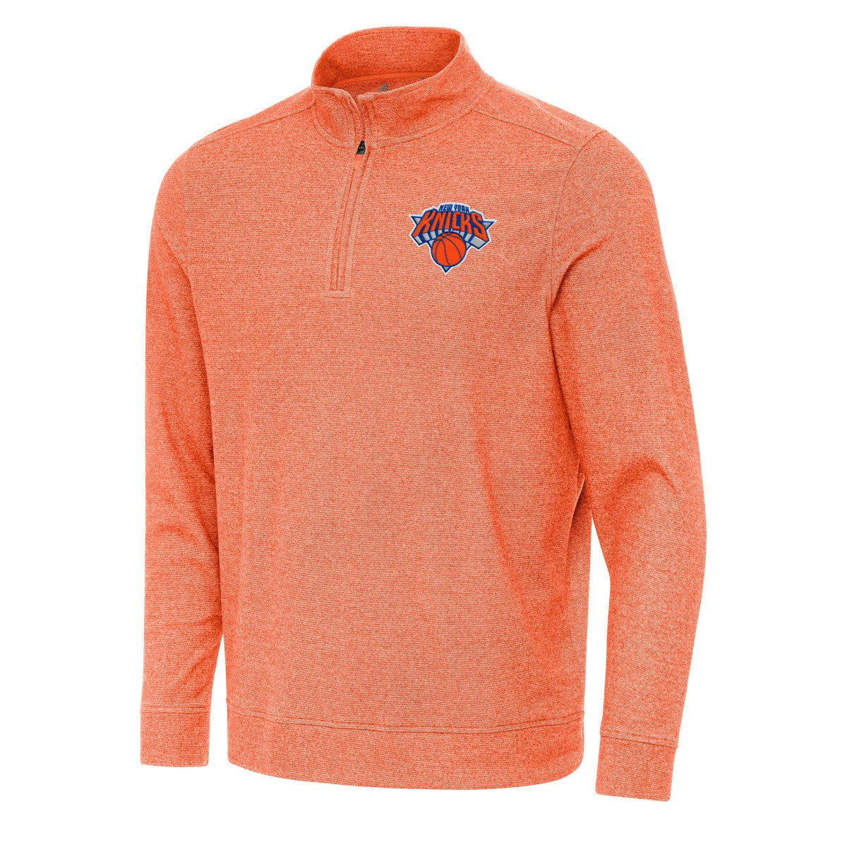 New York Knicks Antigua Subtle Quarter-Zip Sweatshirt Heather Orange - NBA