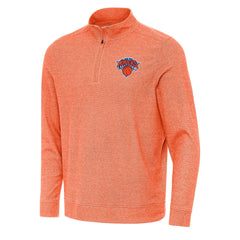 New York Knicks Antigua Subtle Quarter-Zip Sweatshirt Heather Orange - NBA