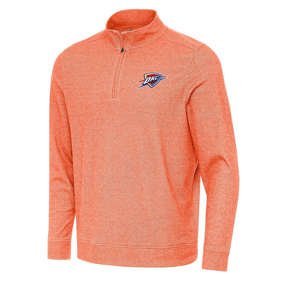 Oklahoma City Thunder Antigua Subtle Quarter-Zip Sweatshirt Heather Orange - NBA