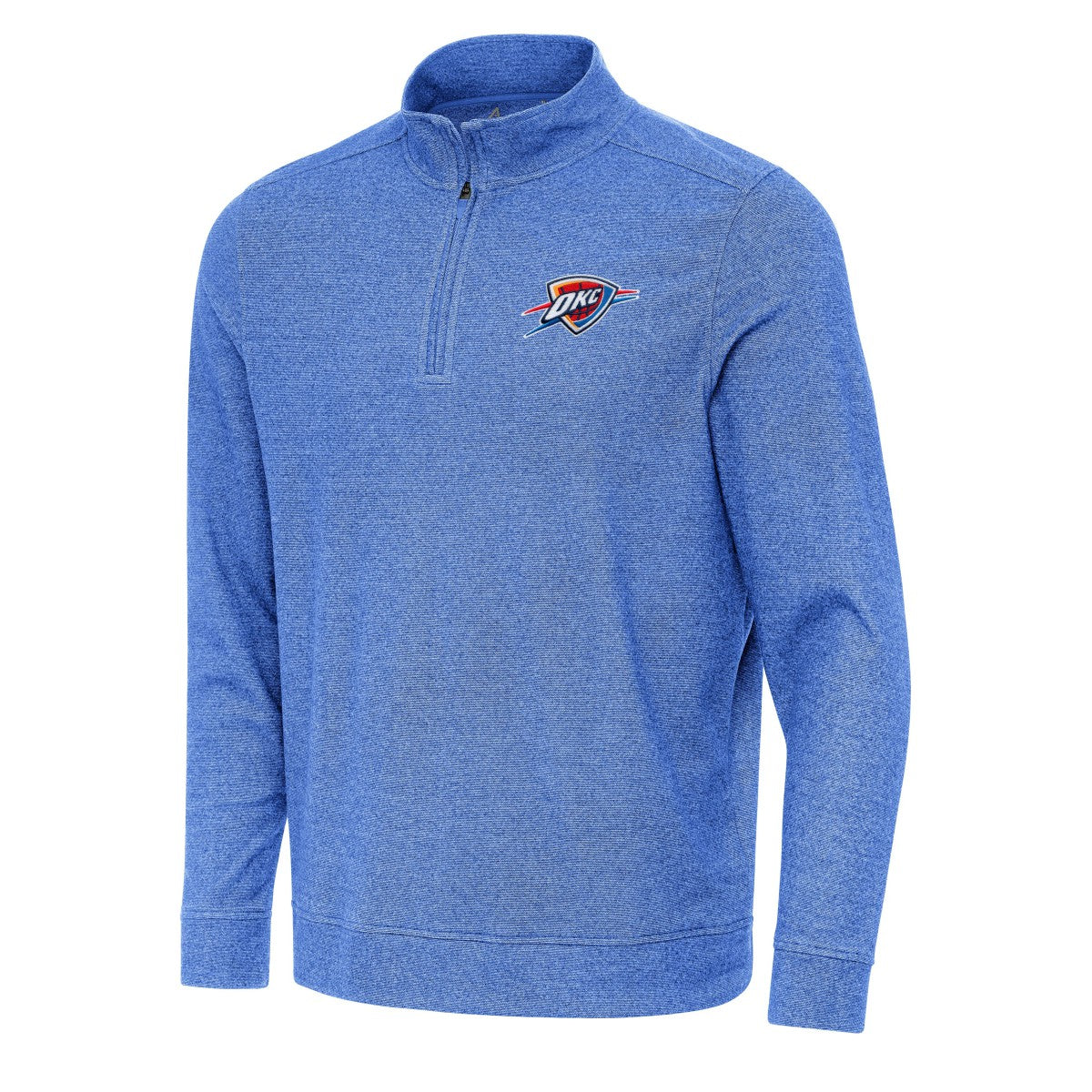 Oklahoma City Thunder Antigua Subtle Quarter-Zip Sweatshirt Heather Royal - NBA